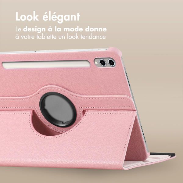 imoshion Coque tablette rotatif à 360° Samsung Galaxy Tab S10 Plus / Tab S9 FE Plus / Tab S9 Plus - Rose