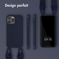 Selencia Coque silicone avec cordon amovible Apple iPhone 13 Pro Max - Bleu foncé