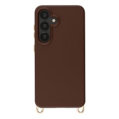Selencia Coque arrière Rivièra avec MagSafe avec crochets amovibles Samsung Galaxy A55 (5G) / A35 - Choco Brown