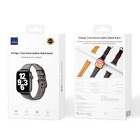 WiWu Bracelet vintage en cuir Apple Watch | 44/45/46/49 mm - Noir