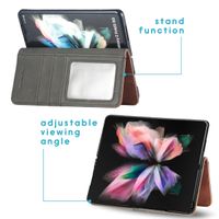 imoshion Étui de télephone portefeuille de luxe Samsung Galaxy Z Fold3 - Zwart - Marron