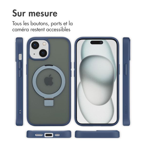 Accezz Coque Ring Stand avec MagSafe Apple iPhone 15 - Bleu