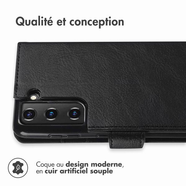 imoshion Étui de télephone portefeuille de luxe Samsung Galaxy S21 - Noir