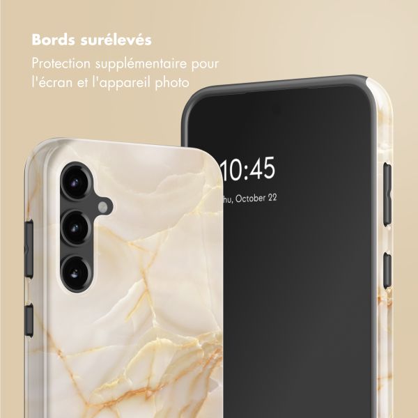 Selencia Coque arrière Vivid Samsung Galaxy S23 FE - Golden Beige Marble