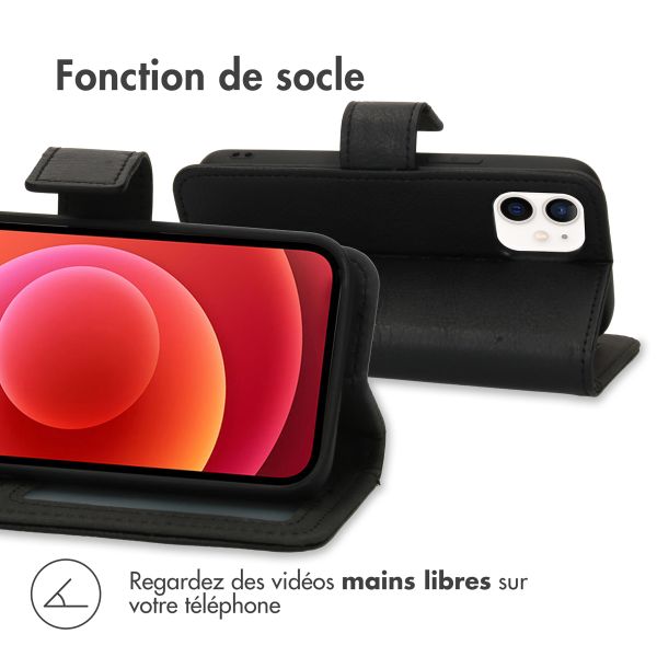 imoshion Étui de télephone portefeuille de luxe Apple iPhone 12 Mini - Noir