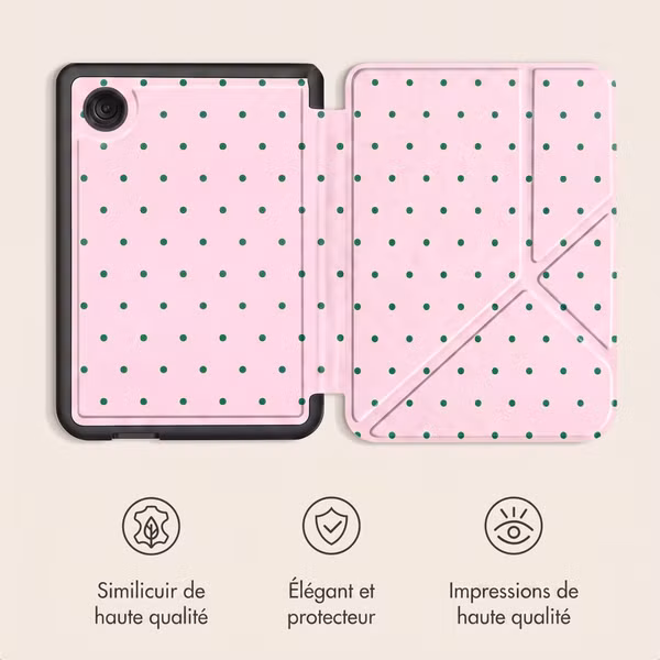 imoshion Étui de liseuse portefeuille design Pliable Kobo Clara Colour / BW - Happy Dots