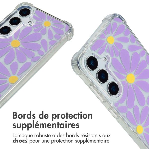 imoshion Coque Design avec cordon Samsung Galaxy S25 - Tropical Violet Flowers Connect