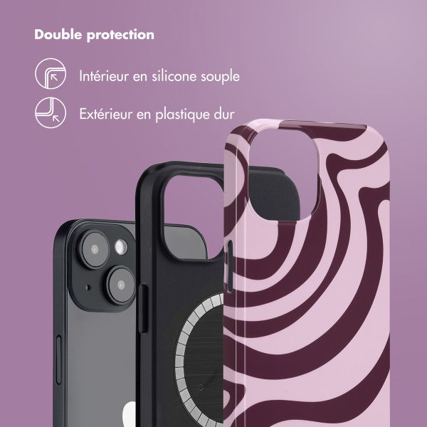 Selencia Coque arrière Vivid avec MagSafe Apple iPhone 14 - Wavy Swirl Pink Plum