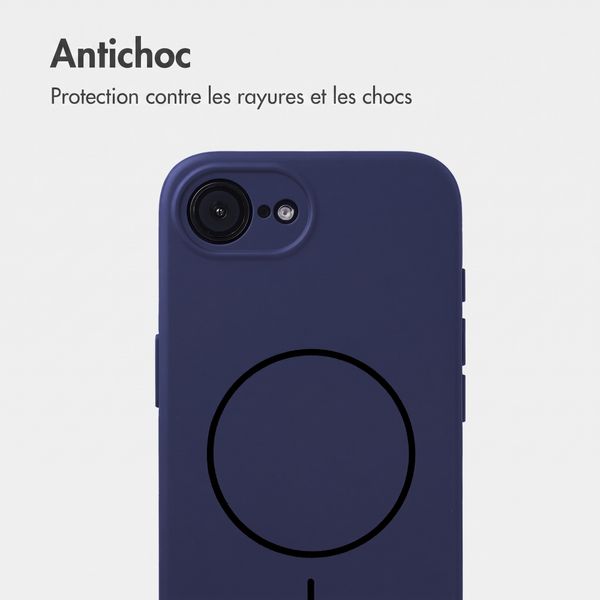 Accezz Coque Grip avec MagSafe Apple iPhone 17e / 16e - Bleu foncé
