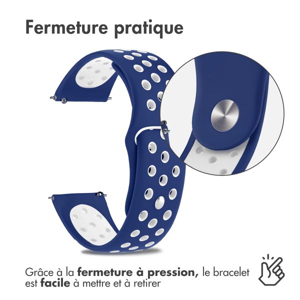 imoshion Bracelet sport en silicone  - Connexion universelle 18 mm - Blue & White