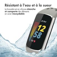 imoshion Bracelet sport en silicone avec boucle Fitbit Charge 5 / 6 - Gris