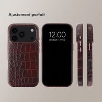 Selencia Coque arrière Croco avec MagSafe Apple iPhone 18 Pro Max / 17 Pro Max - Choco Brown