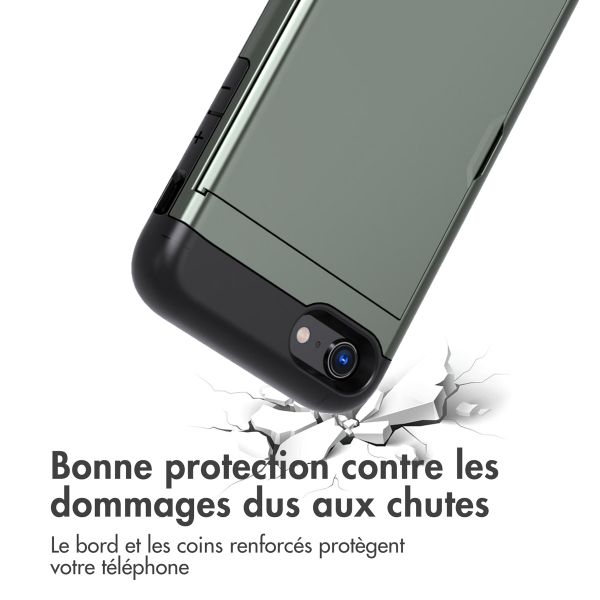 imoshion Coque arrière avec porte-cartes Apple iPhone SE (2022 / 2020) / 8 / 7 - Vert foncé