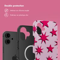 Selencia Coque arrière Vivid avec MagSafe Apple iPhone 16 - Stars Rubine Red Light Pink