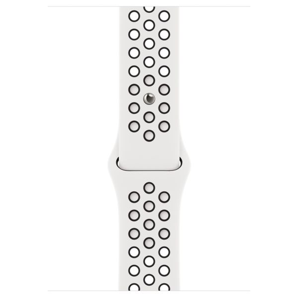 Apple Bracelet Nike Sport Apple Watch Series 1 t/m 11 / SE / Ultra (44/45/46/49 mm) - Taille S/M/L - Pure Platinum / Black