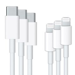 Apple Lot de 3 câbles USB-C vers Lightning dans leur emballage d'origine - Apple « d'occasion » - 1 mètre - Blanc