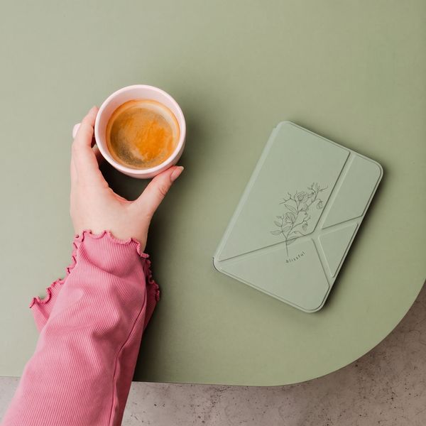 imoshion Étui de liseuse portefeuille design Pliable Kobo Libra Colour - Floral Green
