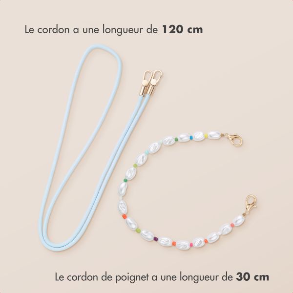 imoshion Ensemble de cordons de téléphone colorés avec perles – Bleu clair