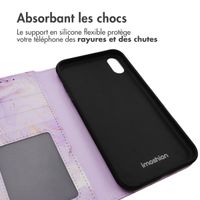 imoshion Étui de télephone portefeuille Design Apple iPhone Xr - Purple Marble