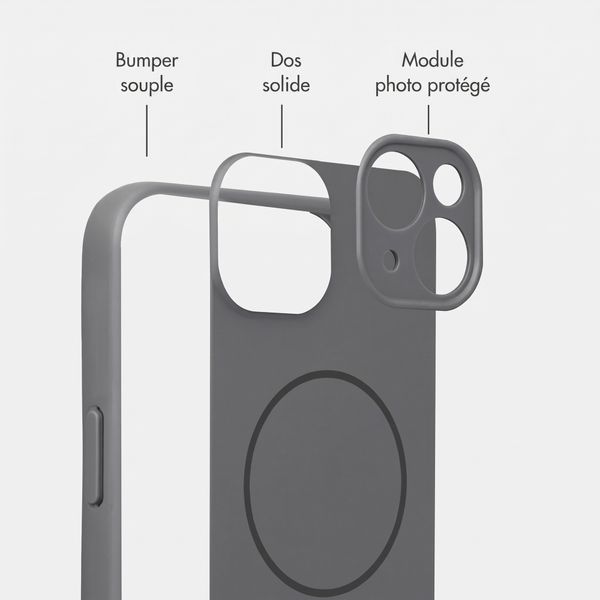 Accezz Coque Grip avec MagSafe Apple iPhone 14 - Gris