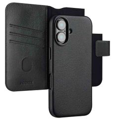 Accezz Étui de télephone portefeuille en cuir 2-en-1 avec MagSafe Apple iPhone 16 - Onyx Black