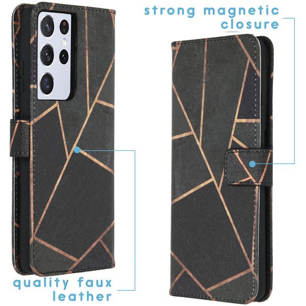 imoshion Design Softcase Bookcase Samsung Galaxy S21 Ultra - Black Graphic