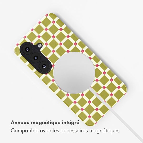 Selencia Coque arrière Vivid avec MagSafe Samsung Galaxy S26 - Check This Olive
