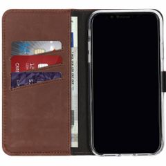 Selencia Étui portefeuille en cuir véritable Apple iPhone Xr - Marron foncé