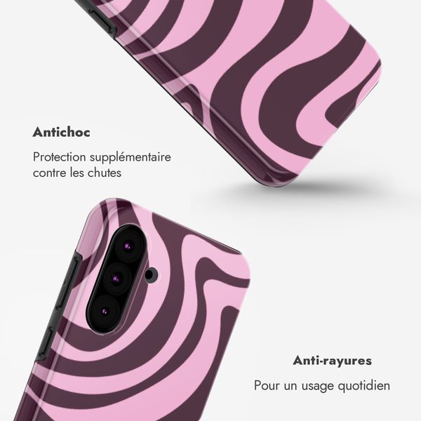 Selencia Coque arrière Vivid Samsung Galaxy A36 / A56 - Wavy Swirl Pink Plum