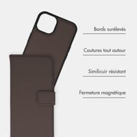 imoshion Étui portefeuille luxe 2-en-1 amovible Apple iPhone 15 - Marron