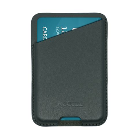 Accezz Porte-cartes en cuir - Compatible avec MagSafe et Qi2 - Cedar Green
