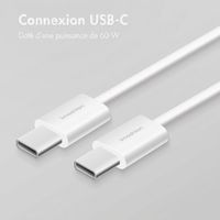 imoshion Câble Tressé USB-C vers USB-C 60 W - Lot de 2 - 0,5 mètre - Blanc