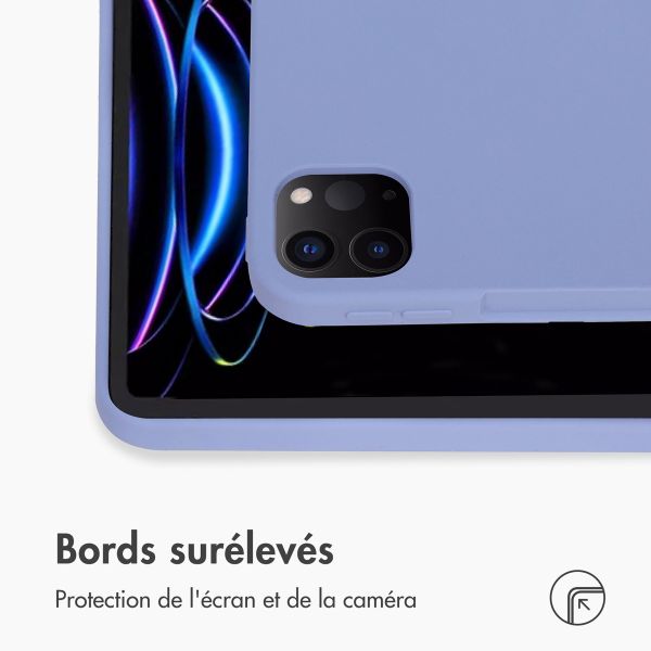 Accezz Coque Liquid Silicone avec porte-stylet Apple iPad Pro 12.9 (2020/2021/2022) - Lila