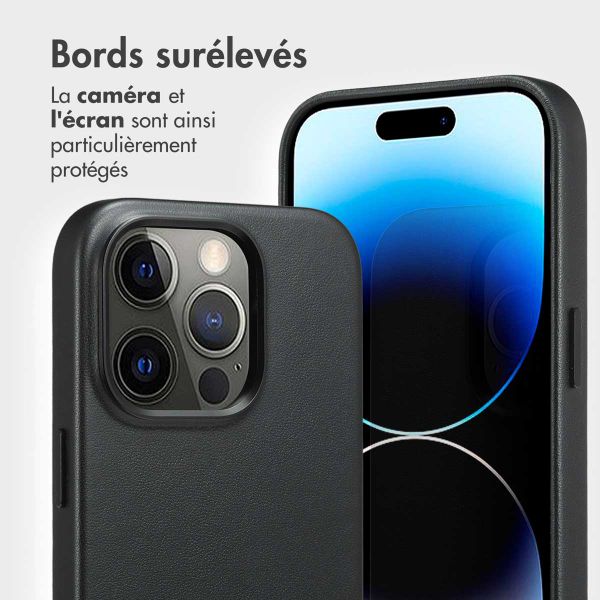 Accezz Étui de télephone portefeuille en cuir 2-en-1 avec MagSafe Apple iPhone 14 Pro - Onyx Black