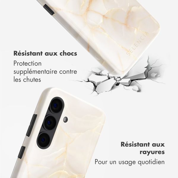 Selencia Coque arrière Vivid Samsung Galaxy S24 - Golden Beige Marble