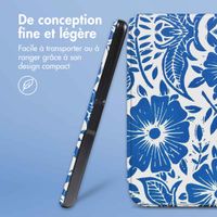 imoshion Design Slim Hard Sleepcover avec support Kobo Libra 2 / Tolino Vision 6 - Flower Tile