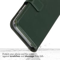 Selencia Étui portefeuille en cuir véritable Apple iPhone 13 Mini - Vert