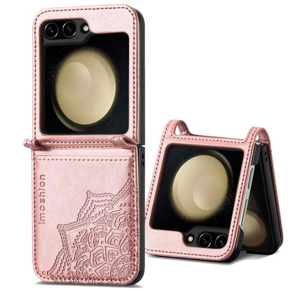imoshion Mandala Bookcase Samsung Galaxy Z Flip 7 FE - Rose Doré