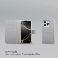 Selencia Étui portefeuille amovible Olyn avec MagSafe Apple iPhone 16 Pro - Gris