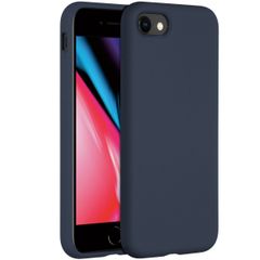 Accezz Coque Liquid Silicone Apple iPhone SE (2022 / 2020) / 8 / 7 - Bleu foncé