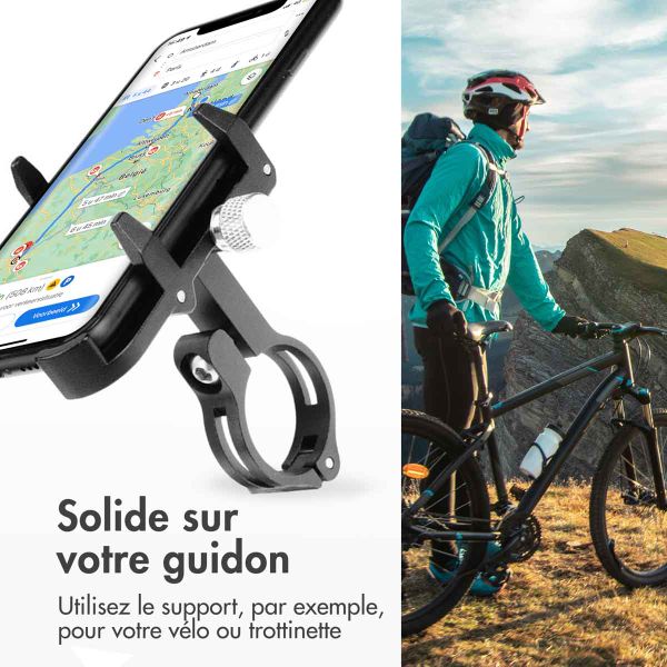 imoshion Support de téléphone en aluminium pour vélo - Léger - Universel - Noir