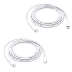 Apple Lot de 2 câbles de recharge USB-C vers USB-C d'origine 60 W - 2 mètres - Blanc