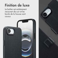 Accezz Étui de télephone portefeuille en cuir 2-en-1 avec MagSafe Apple iPhone 17e / 16e - Onyx Black