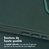 Accezz Coque arrière en cuir avec MagSafe Apple iPhone 17e / 16e - Cedar Green
