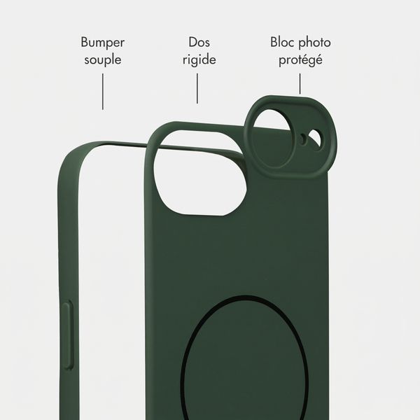 Accezz Coque Grip avec MagSafe Apple iPhone 17e / 16e - Vert foncé