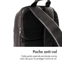 Accezz Leather Sac à dos ordinateur 16 pouces - Noir