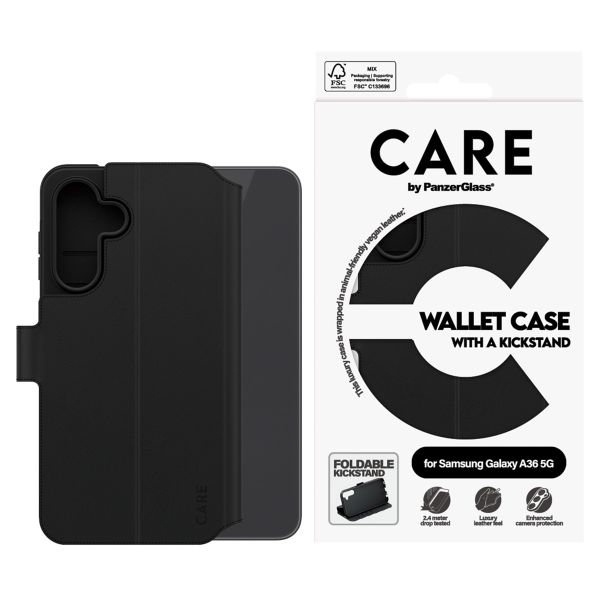 CARE by PanzerGlass Feature Wallet Case w. Kickstand avec MagSafe Samsung Galaxy A36 - Noir