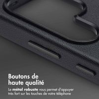 Accezz Coque arrière en cuir avec MagSafe Samsung Galaxy S25 Ultra - Onyx Black