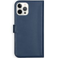 Selencia Étui portefeuille en cuir véritable Apple iPhone 12 Pro Max - Bleu