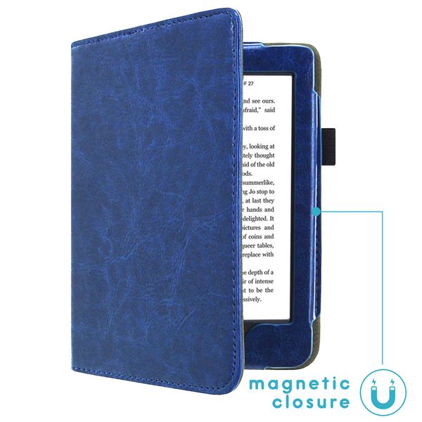 imoshion Étui de liseuse portefeuille en cuir végan Kobo Nia - Bleu foncé